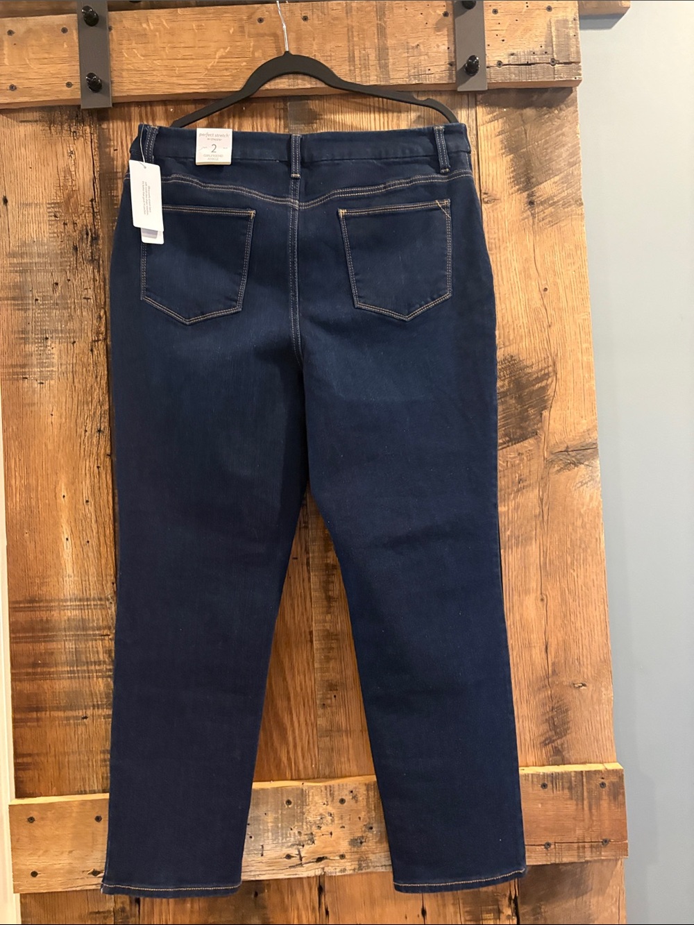 Chico's Dark Blue Straight-Leg Jeans - Picture 2 of 5